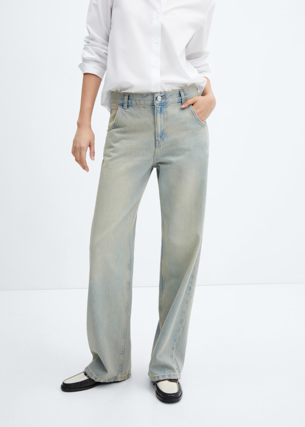 Wideleg low-rise jeans - Middenvlak