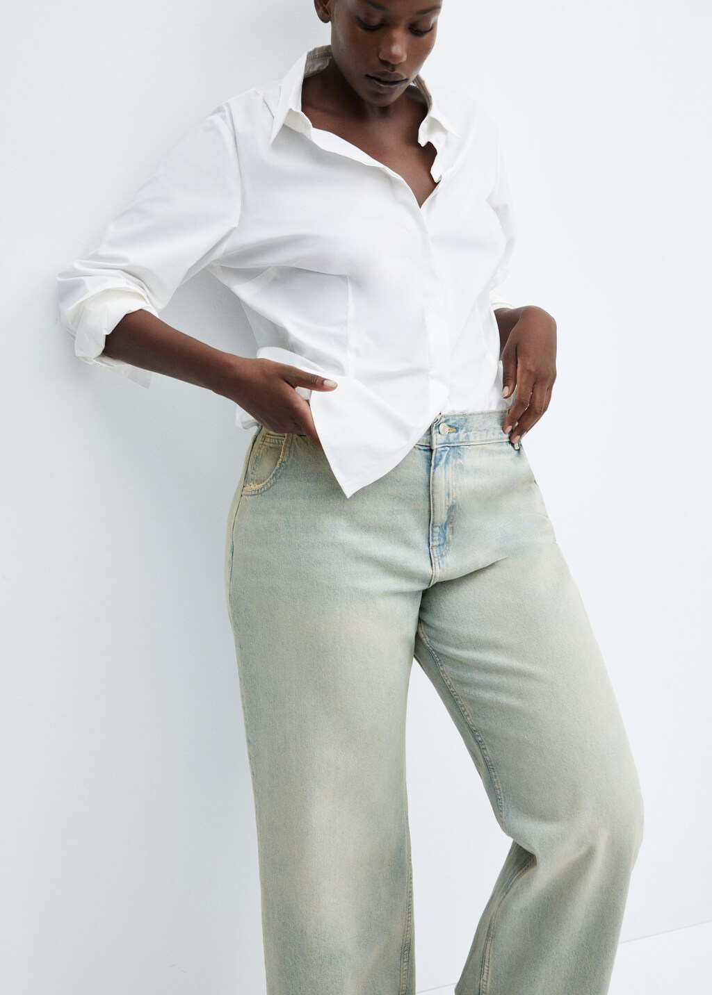 Low waist wideleg jeans - Details of the article 4