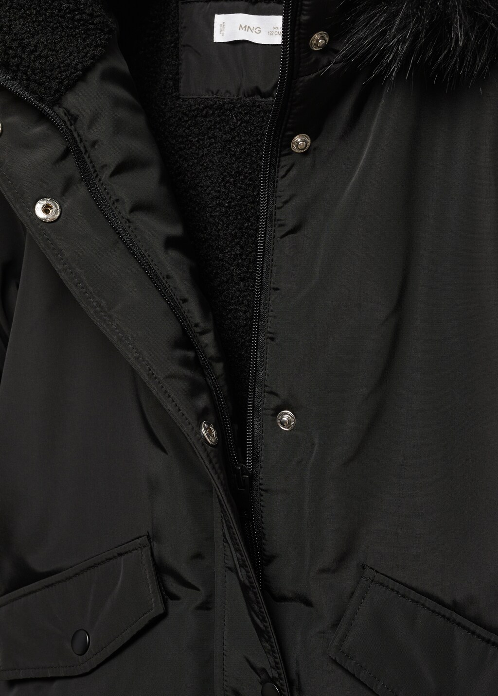 Water-repellent coat with fur-effect hood - Details of the article 8