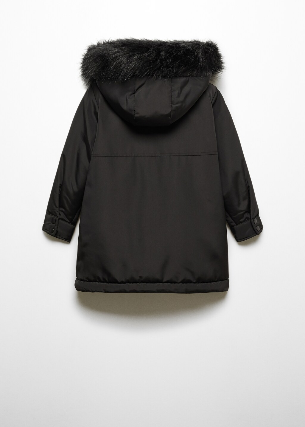 Water-repellent coat with fur-effect hood - Reverse of the article