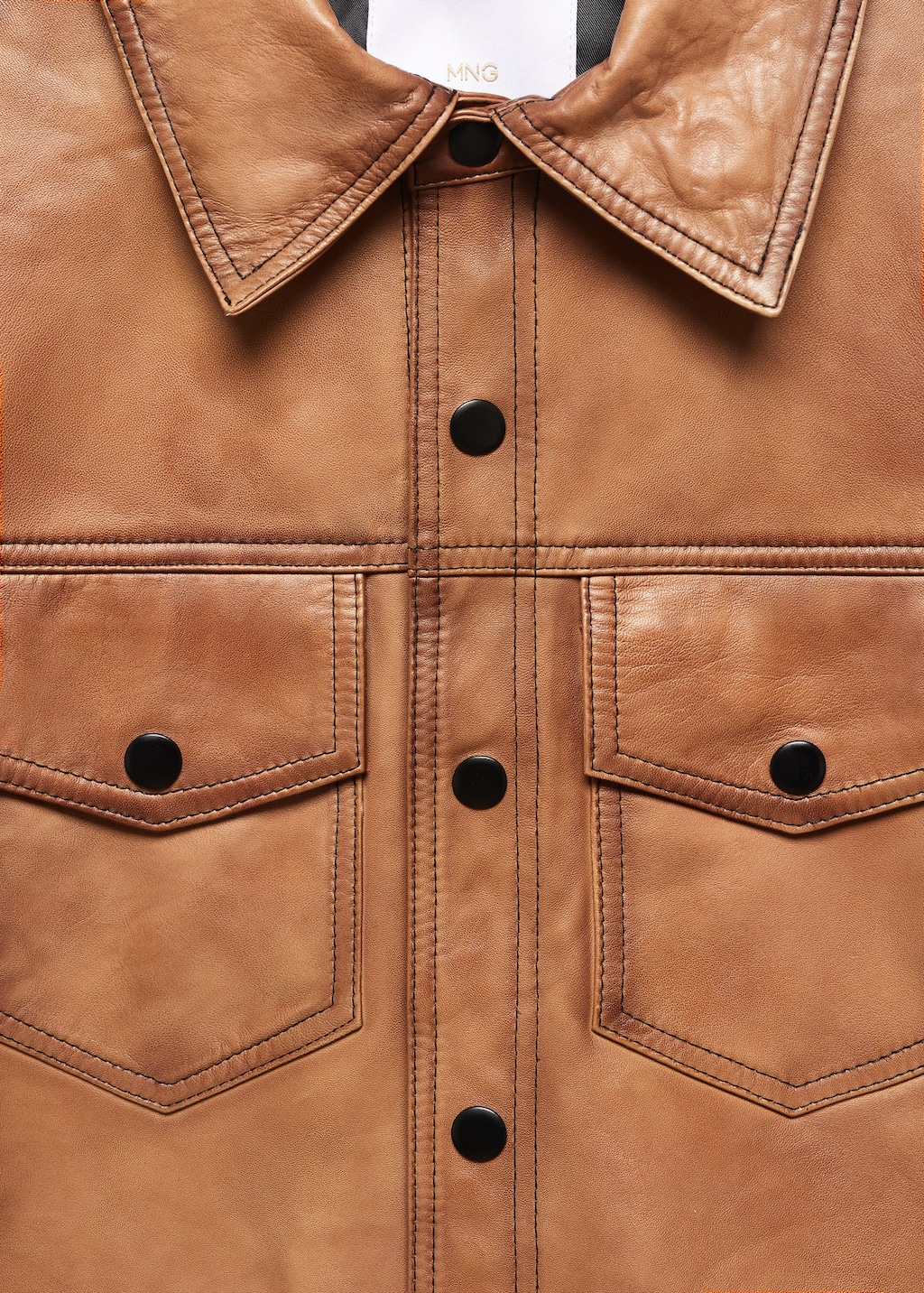 Suede jacket with fur-effect collar - Details of the article 0