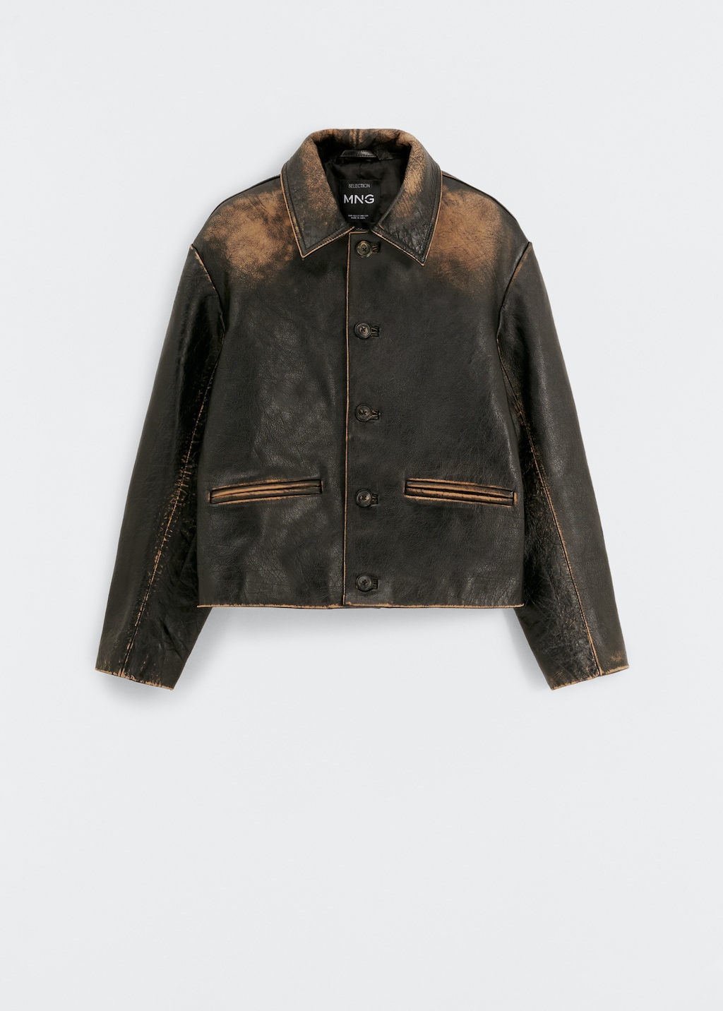 Leather jacket with worn effect - Article without model