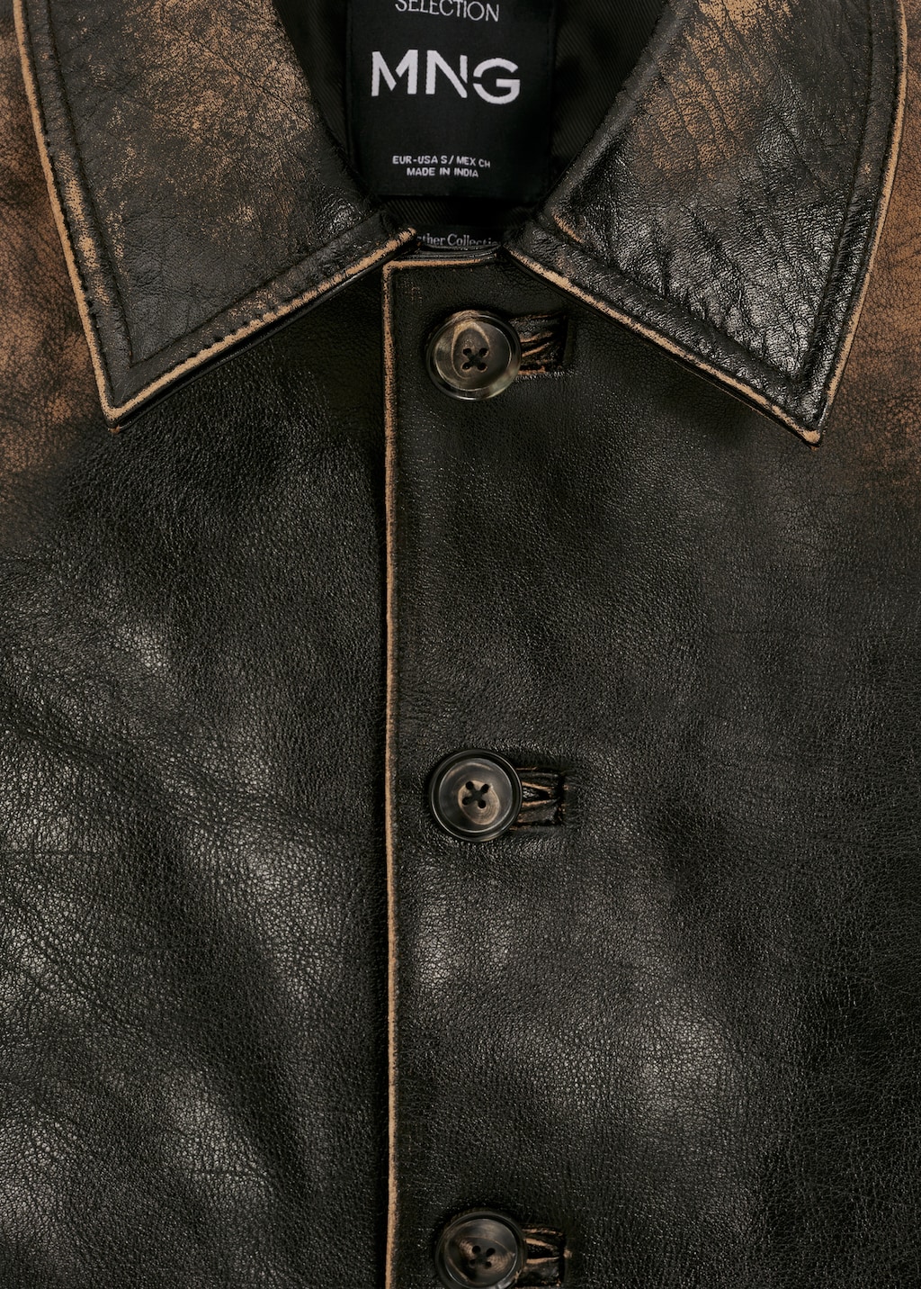 Leather jacket with worn effect - Details of the article 8