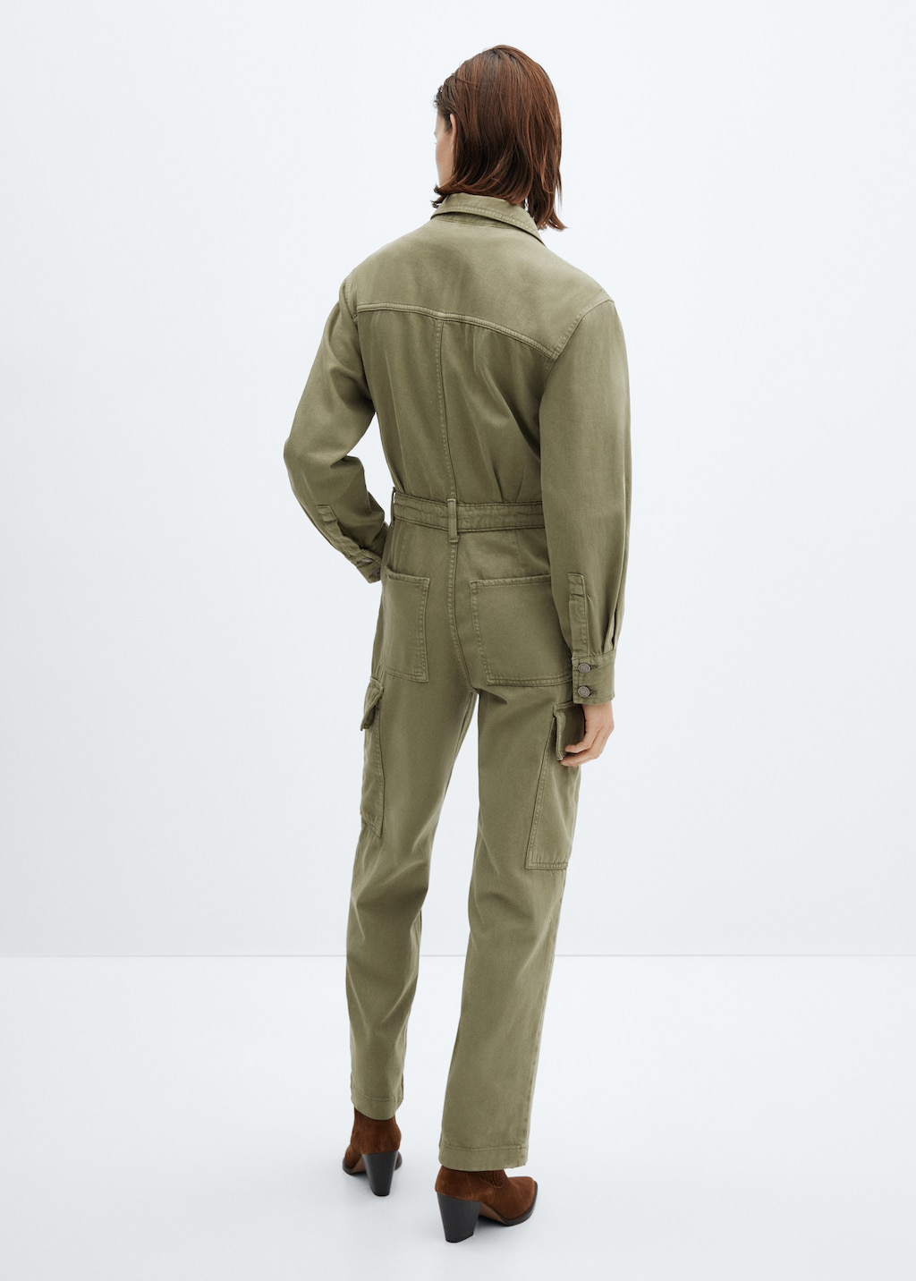 Denim cargo jumpsuit - Reverse of the article