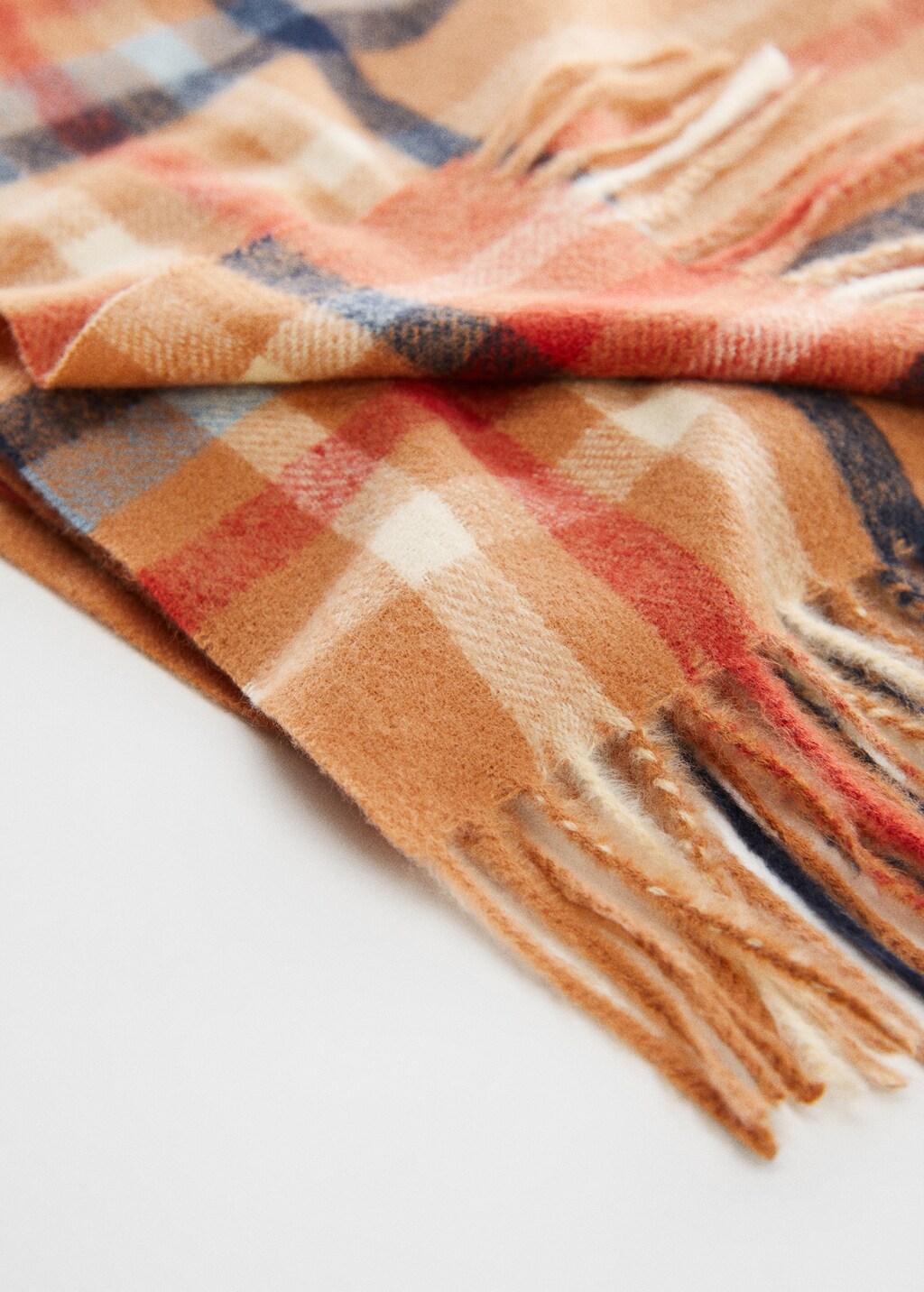 Fringed check scarf - Medium plane