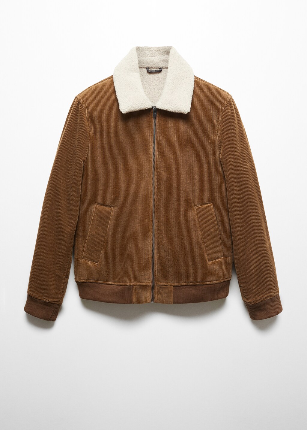 Corduroy jacket with shearling-effect lining - Article without model