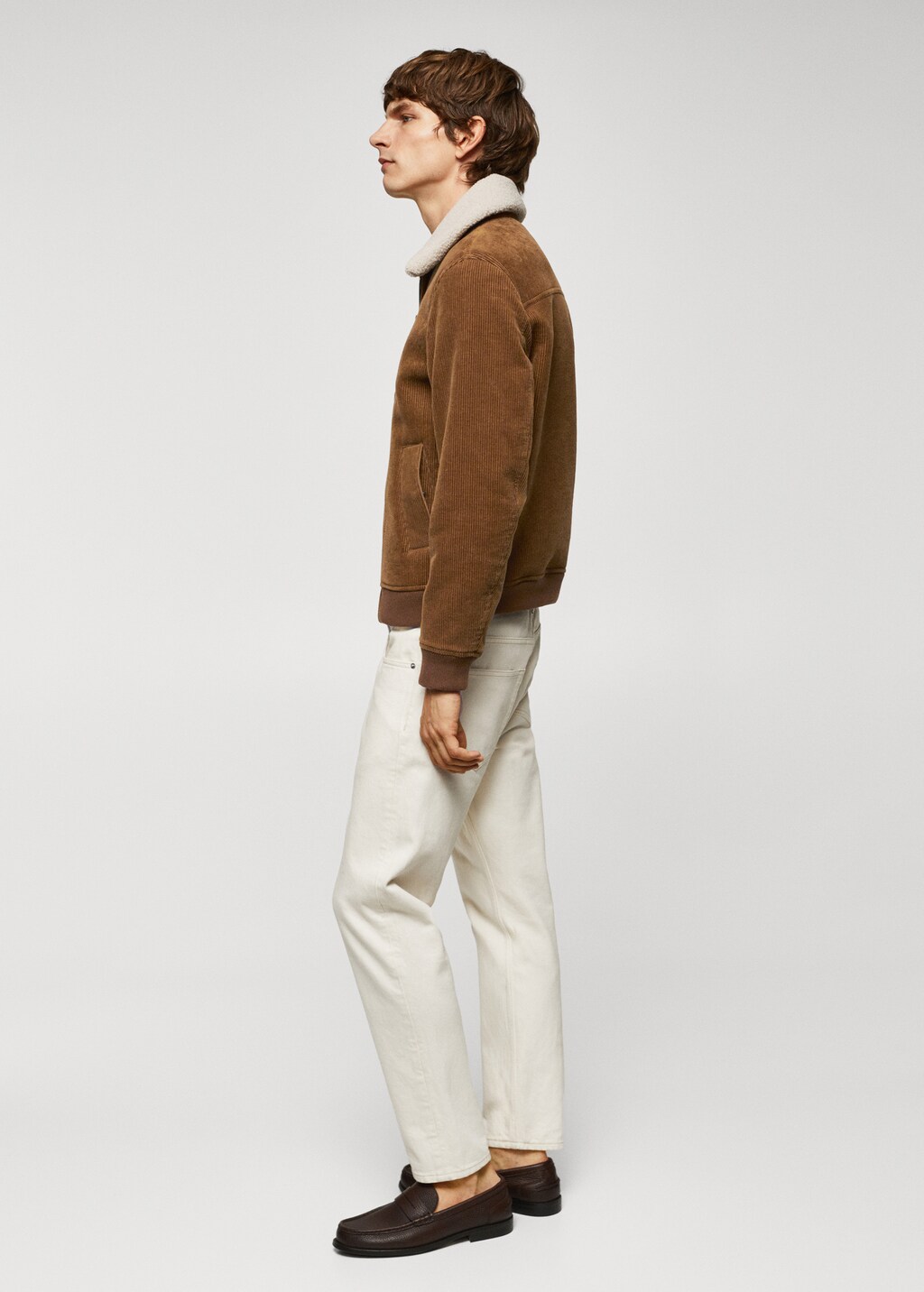 Corduroy jacket with shearling-effect lining - Details of the article 2