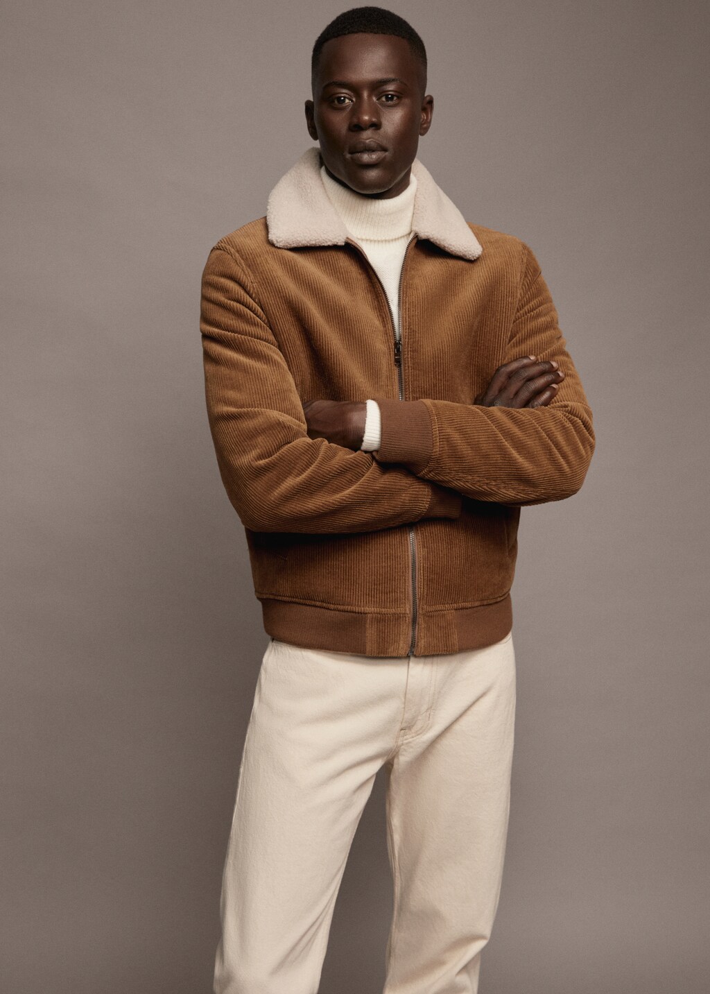 Corduroy jacket with shearling-effect lining - Details of the article 5