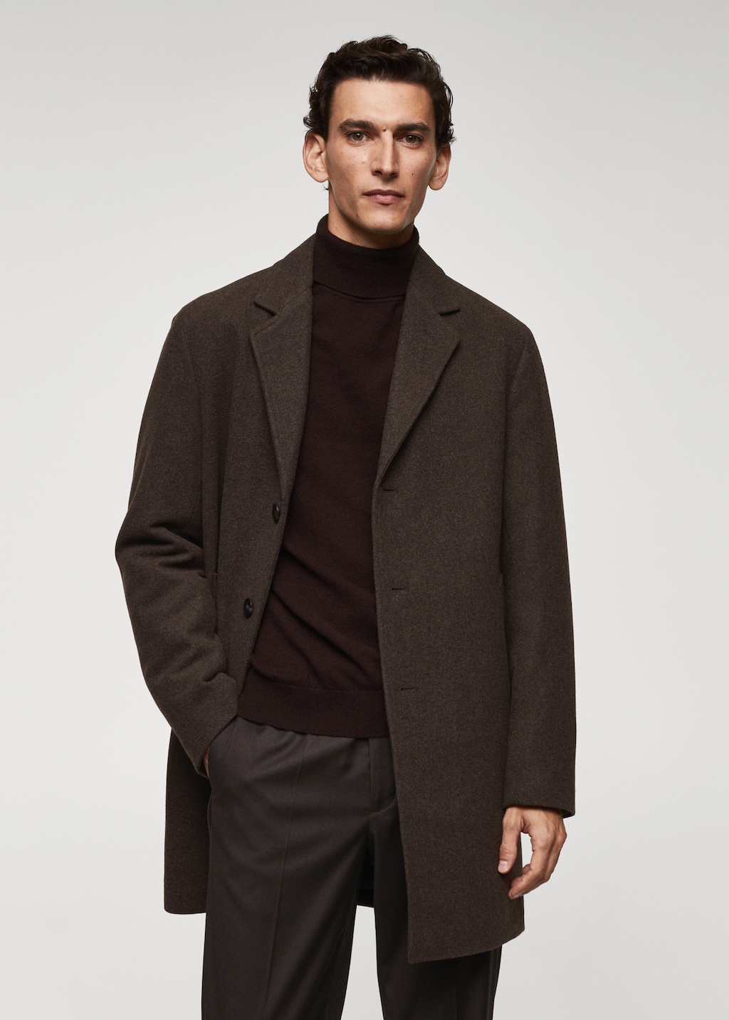 Thermoregulating wool coat - Medium plane