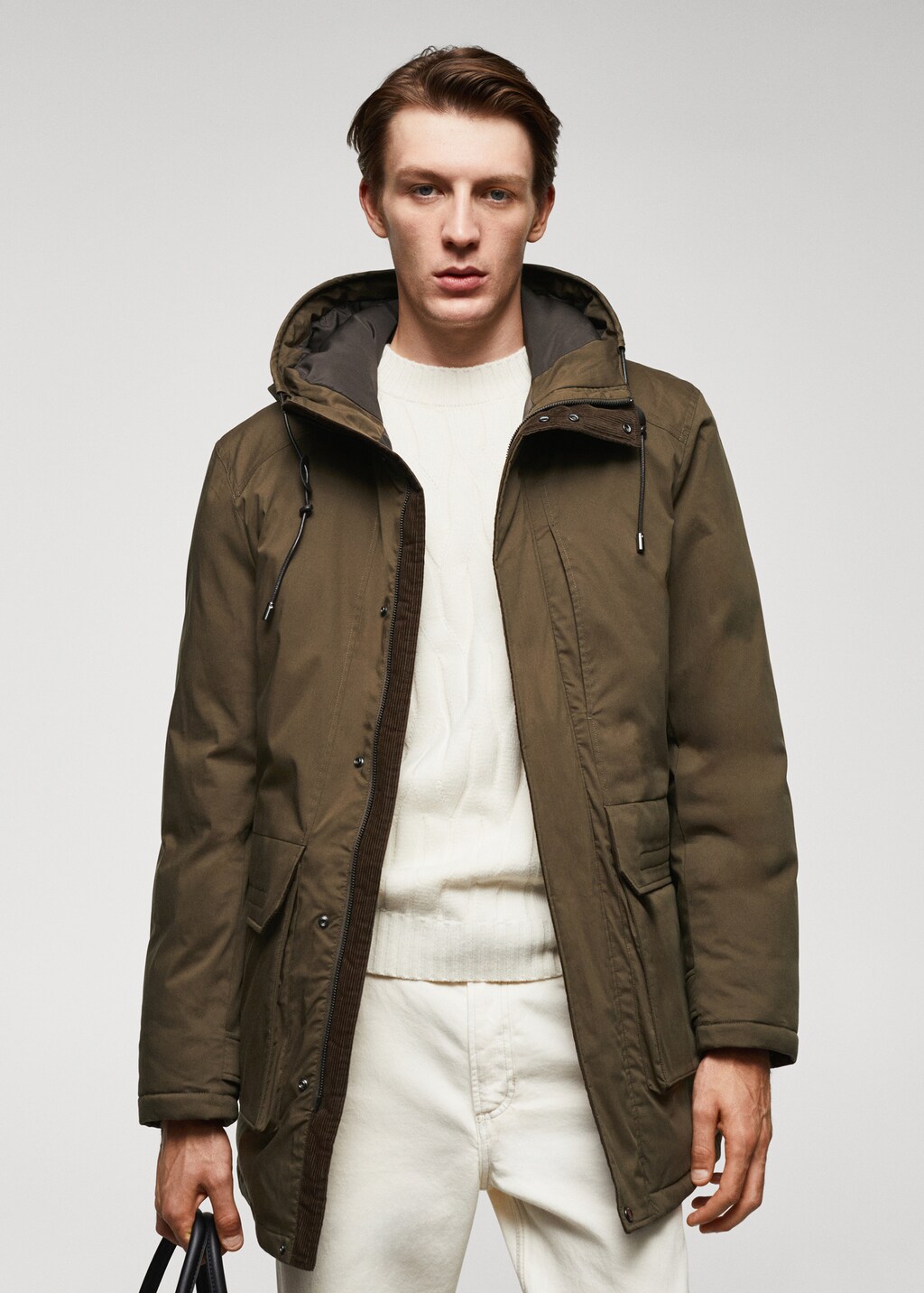 Quilted parka with thermoregulating fabric - Medium plane