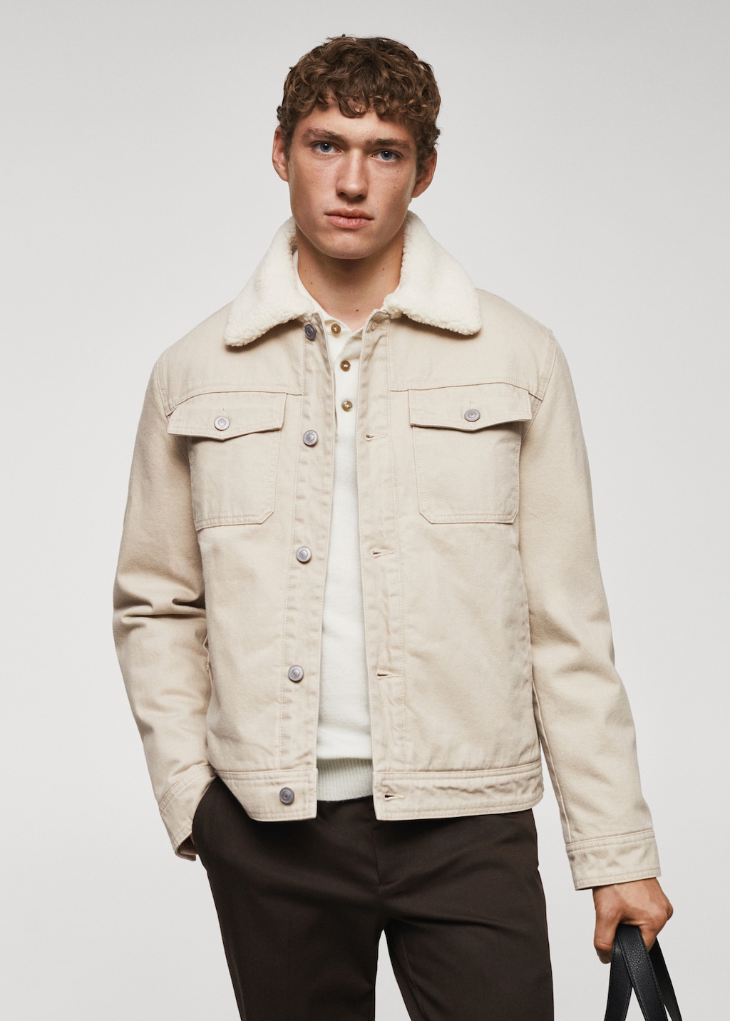 Shearling denim jacket - Medium plane