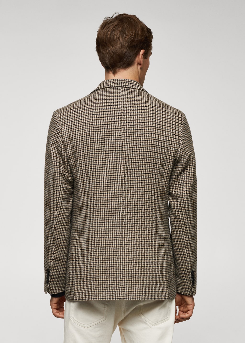 Wool slim-fit houndstooth jacket - Reverse of the article