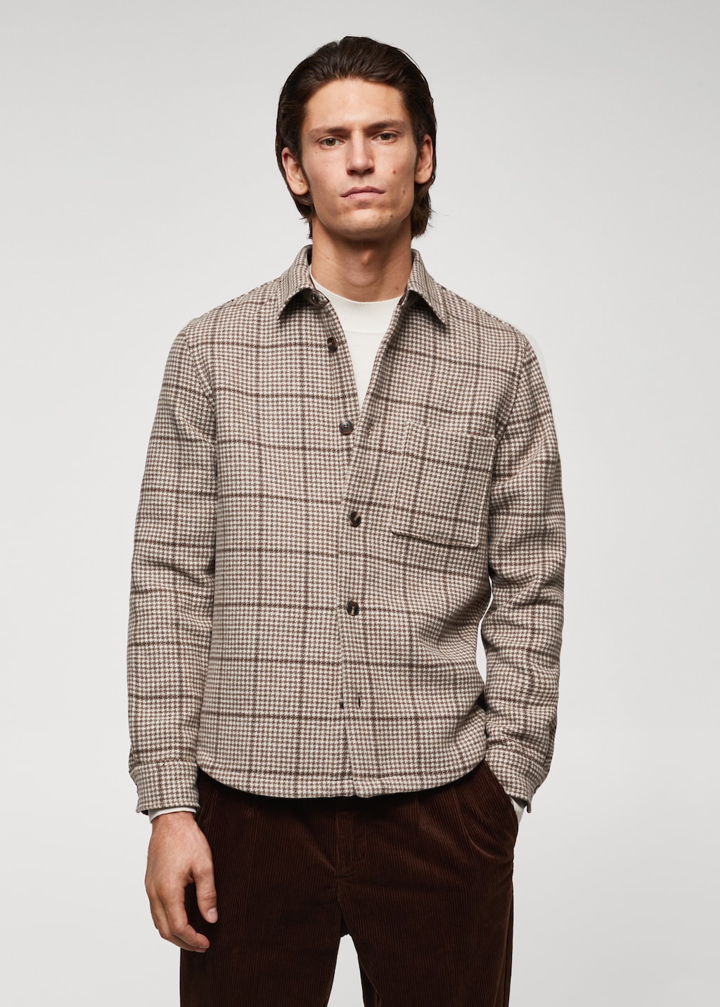 Check wool overshirt - Medium plane