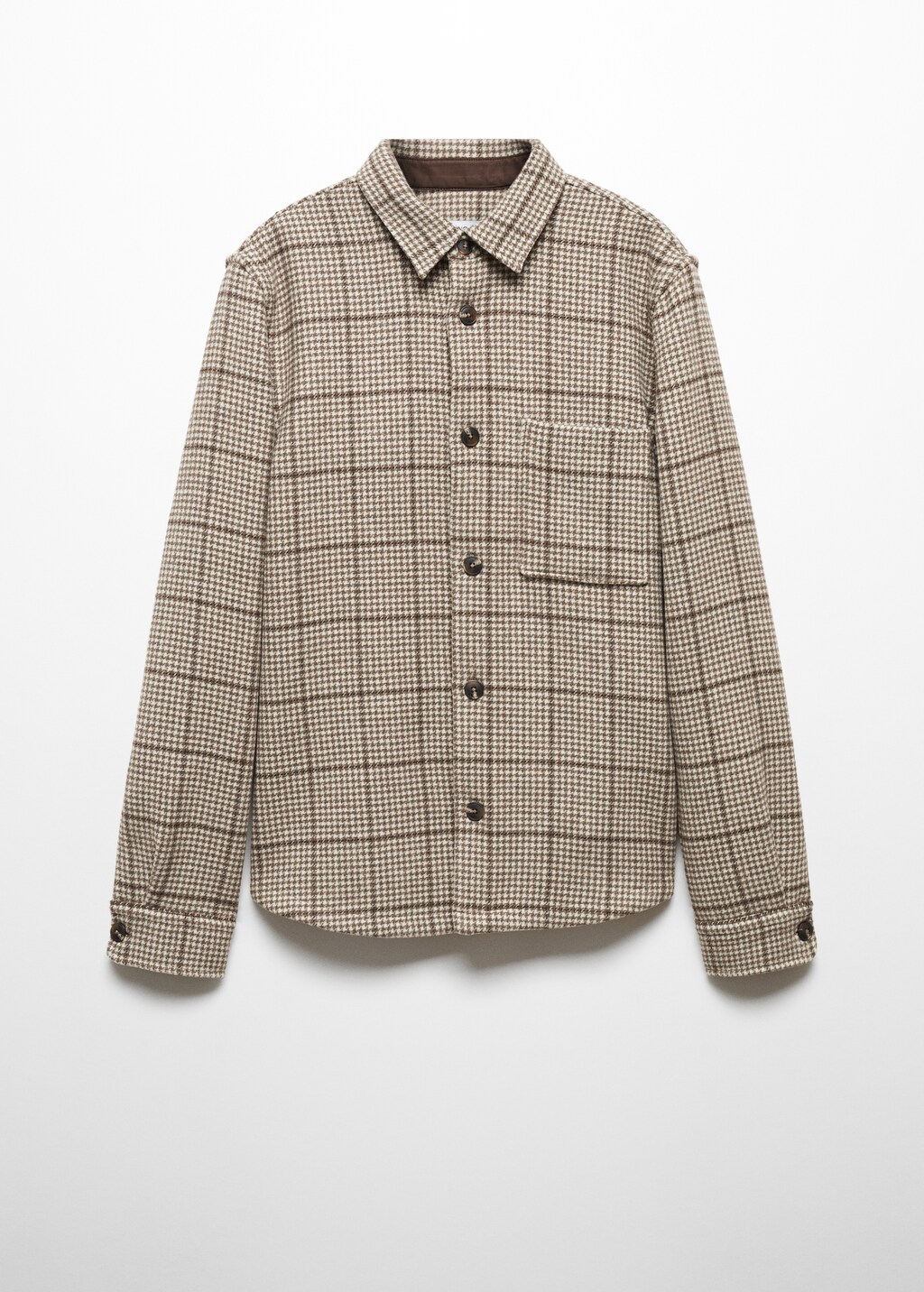 Check wool-blend overshirt - Article without model