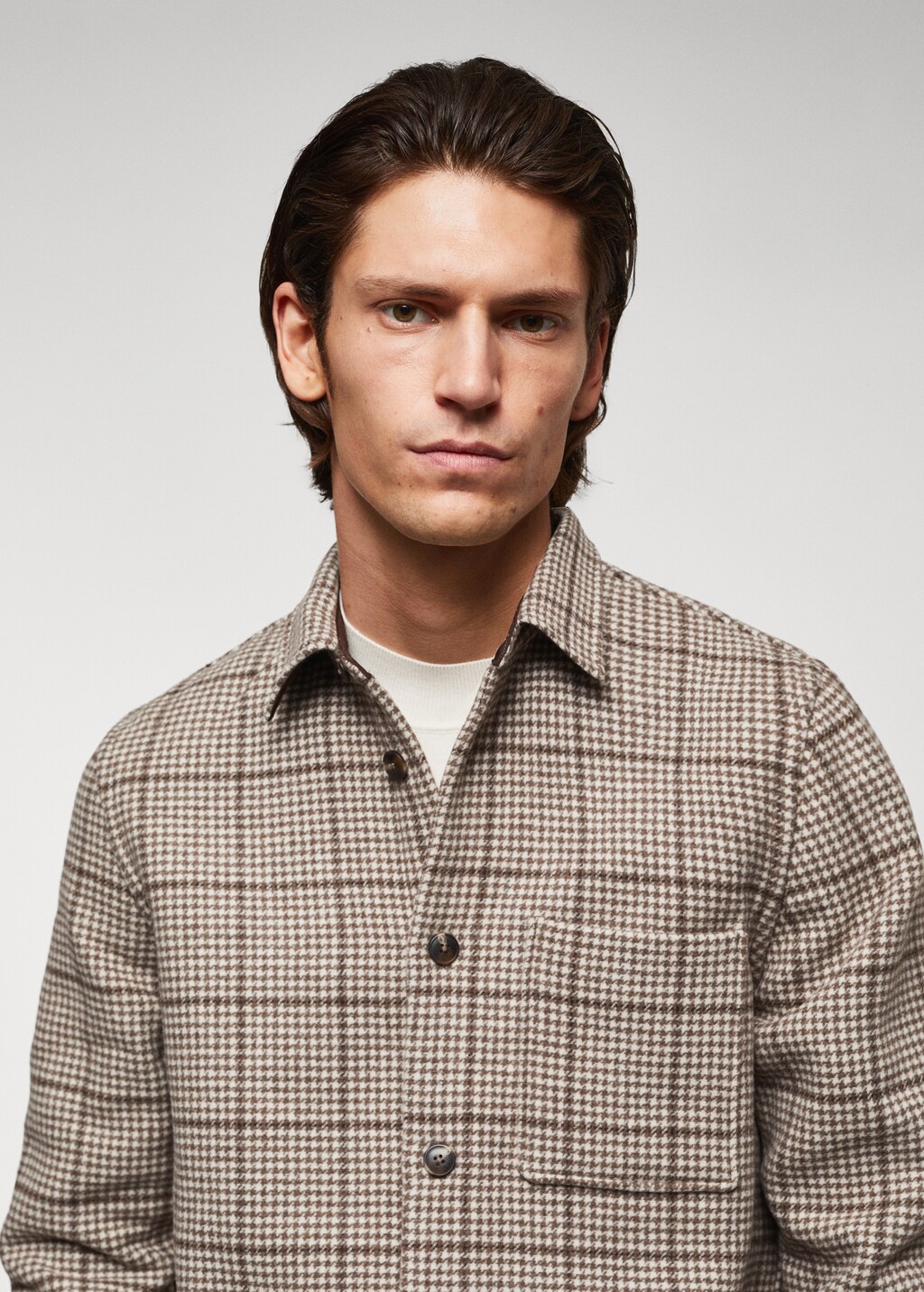 Check wool-blend overshirt - Details of the article 2