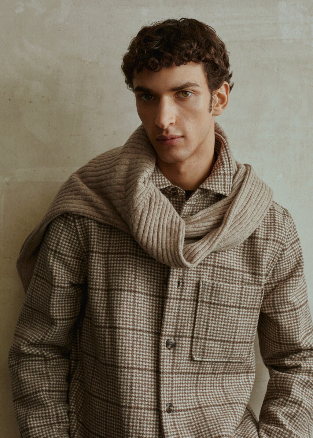 Check wool-blend overshirt - Details of the article 5