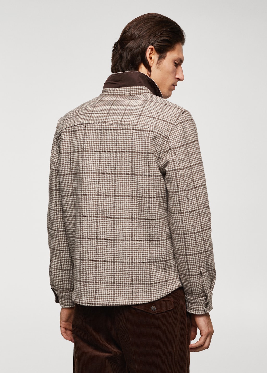 Check wool-blend overshirt - Reverse of the article