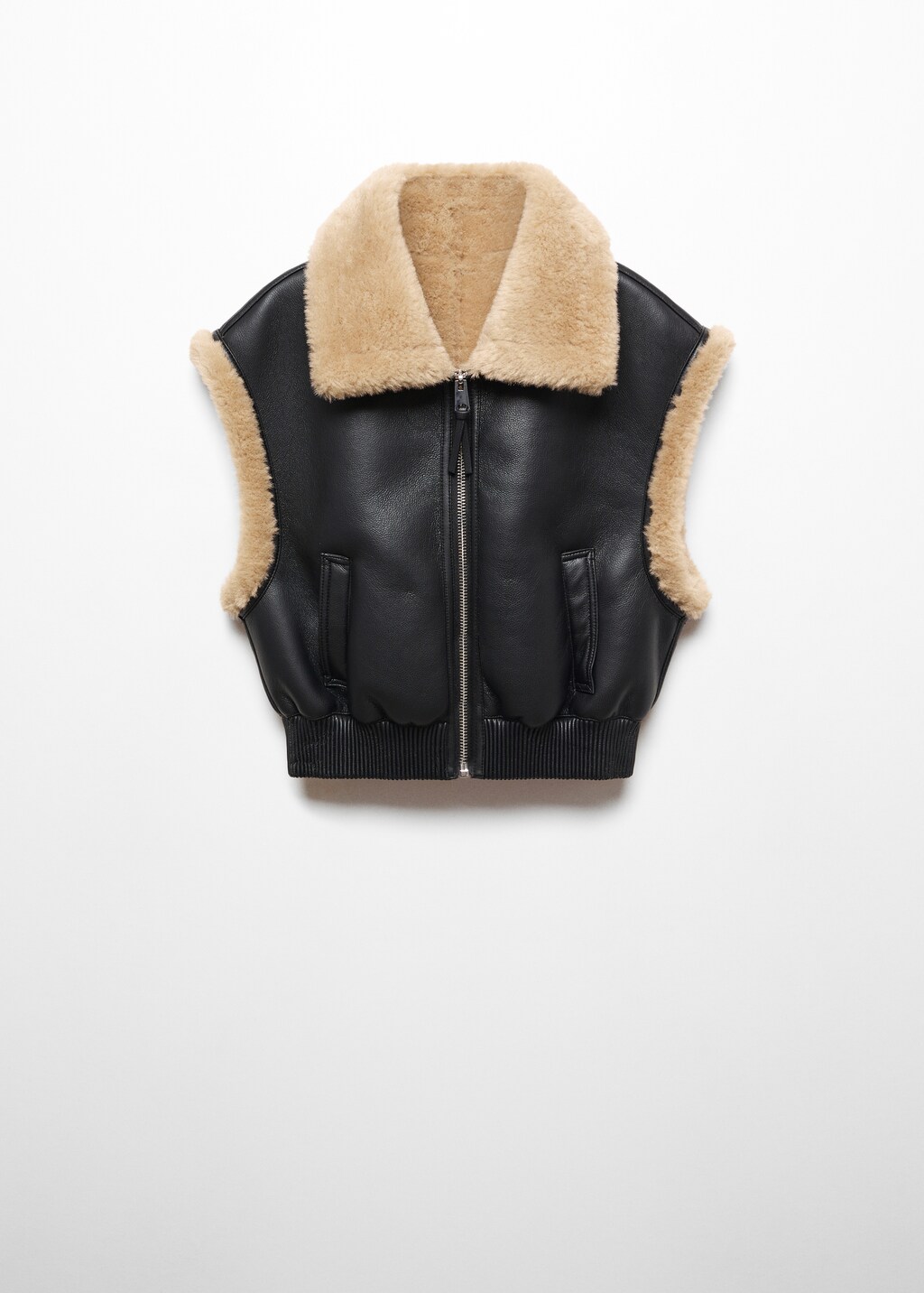 Shearling-lined bomber gilet - Article without model