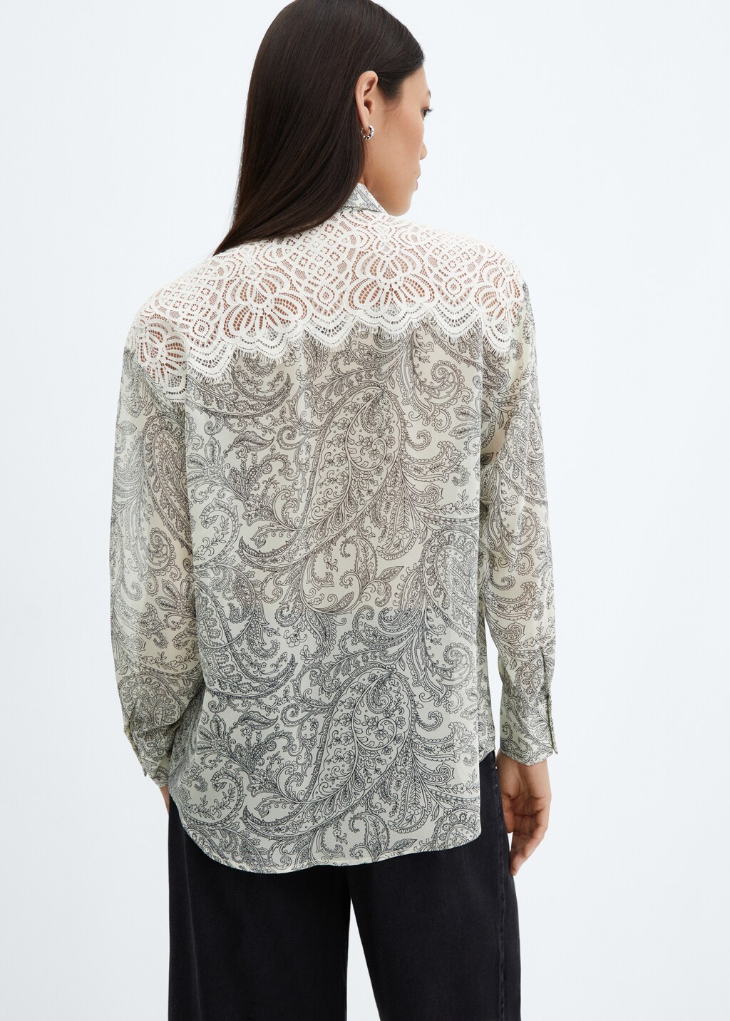 Paisley-print lace-detail shirt - Reverse of the article