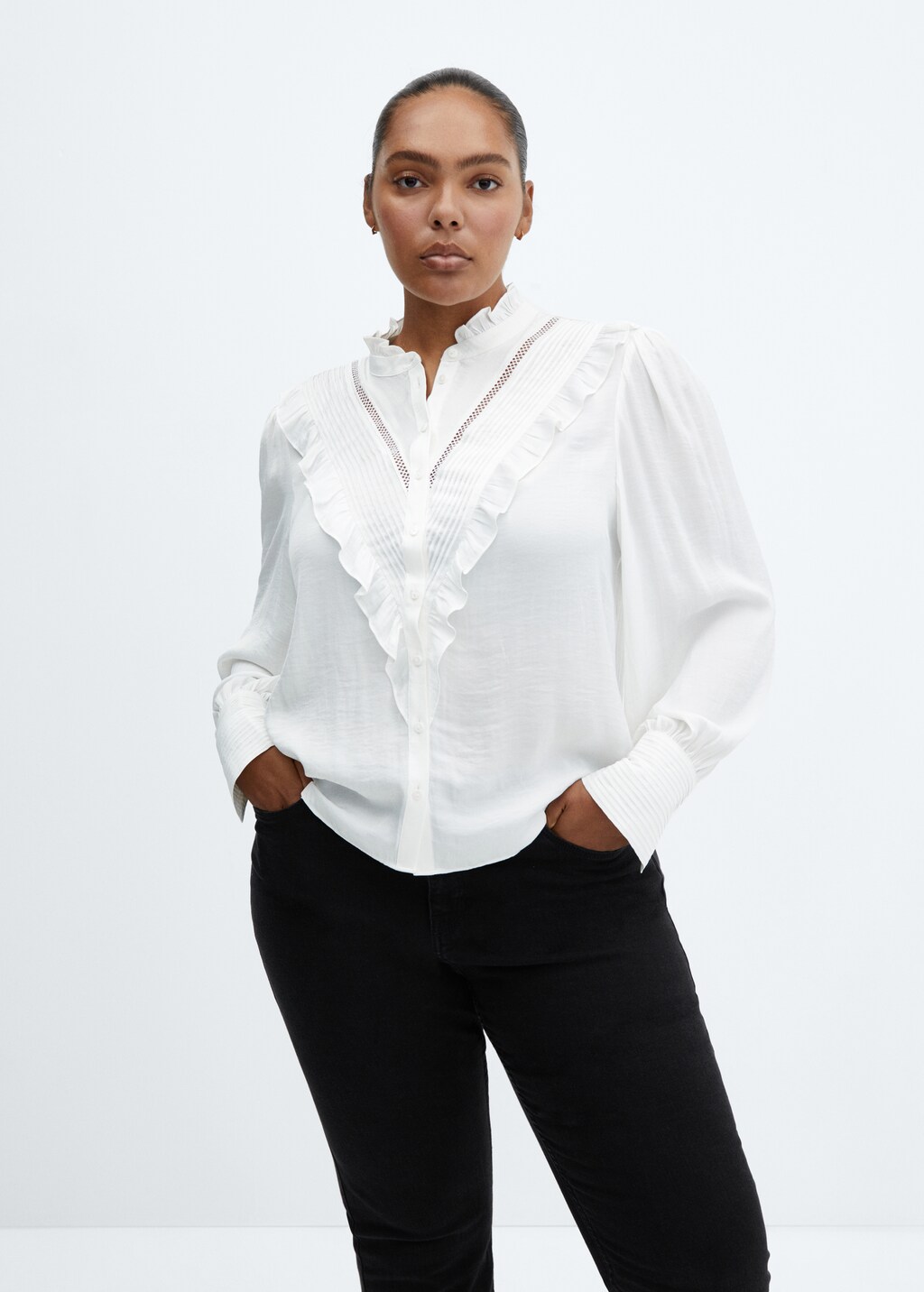 Shirt with ruffle detail  - Details of the article 5