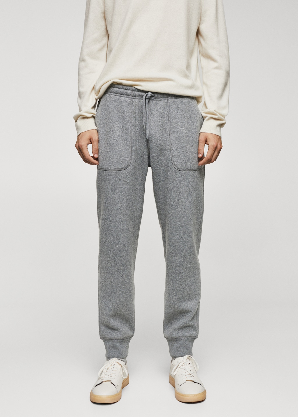 Wool-blend jogger trousers - Medium plane