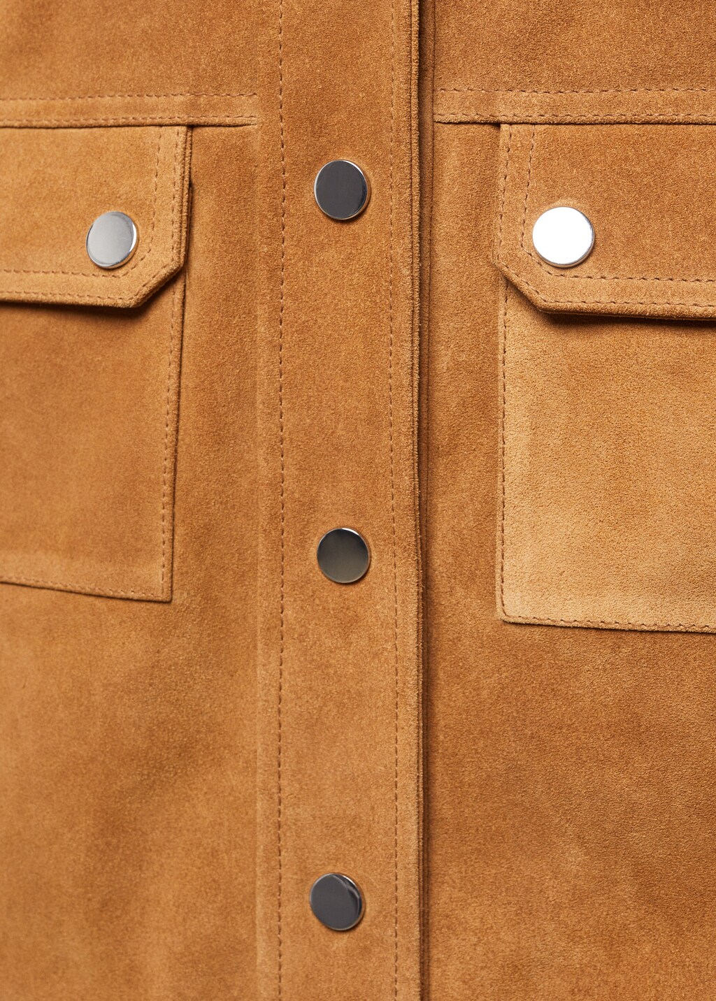 Suede jacket with fur-effect collar - Details of the article 0