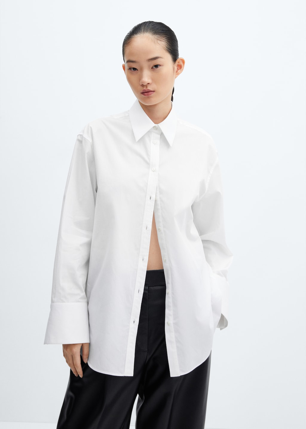 Shops camisa blanca oversize mango