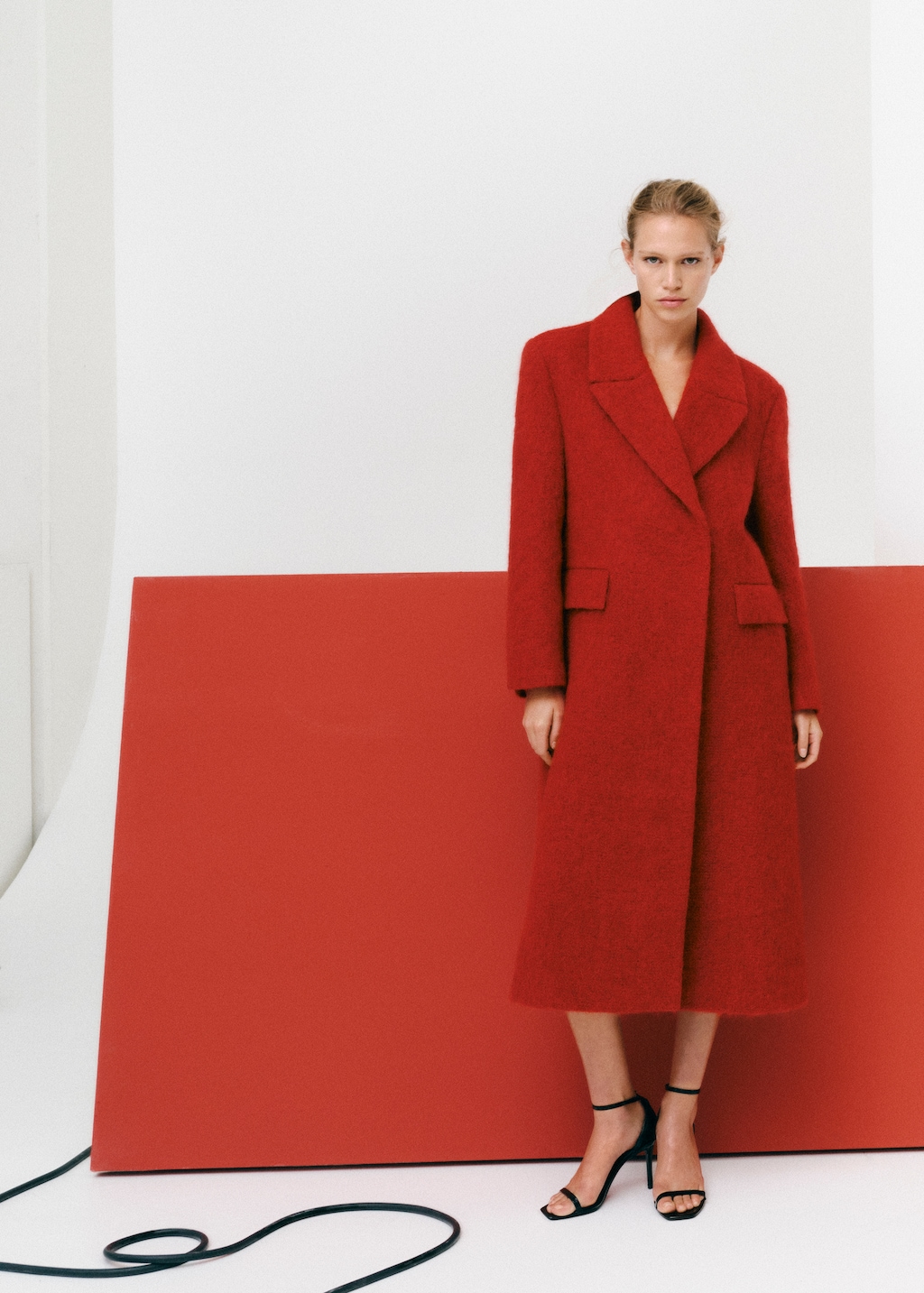 Mango red wool coat best sale