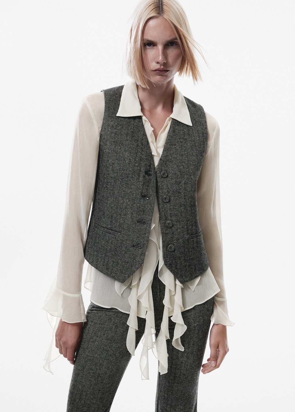 Grey wool waistcoat best sale