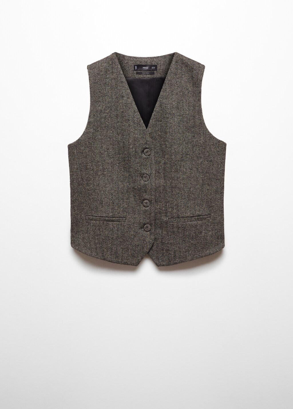 Check wool-blend suit waistcoat - Article without model