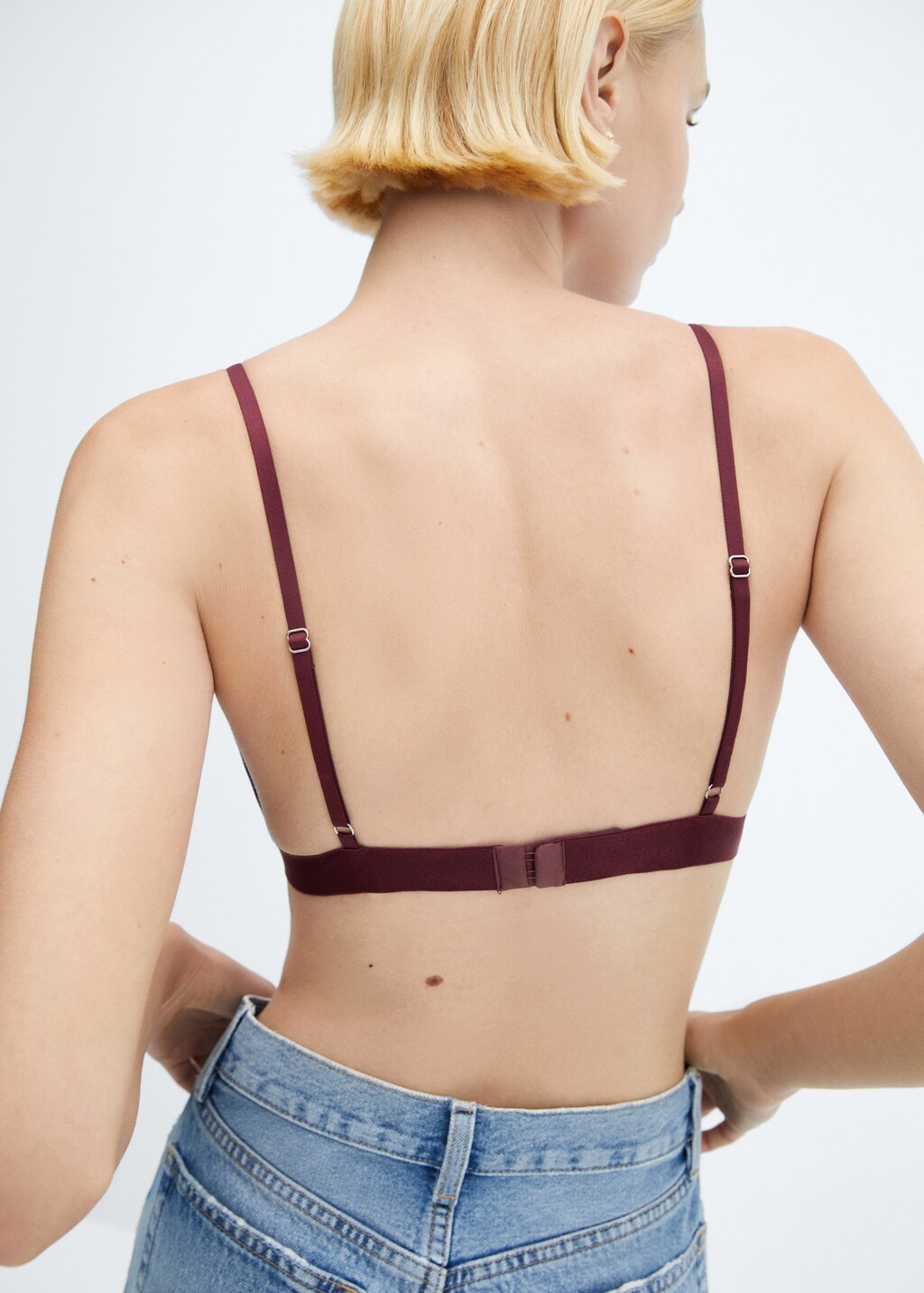 Essential triangle bra - Reverse of the article