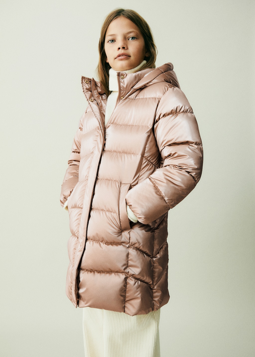 Metallic puffer jacket Girls MANGO OUTLET Finland