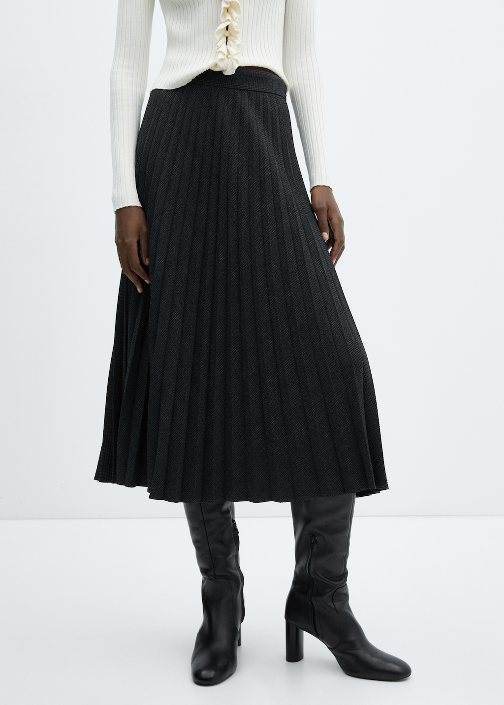 Checked pleated skirt - Medium plane