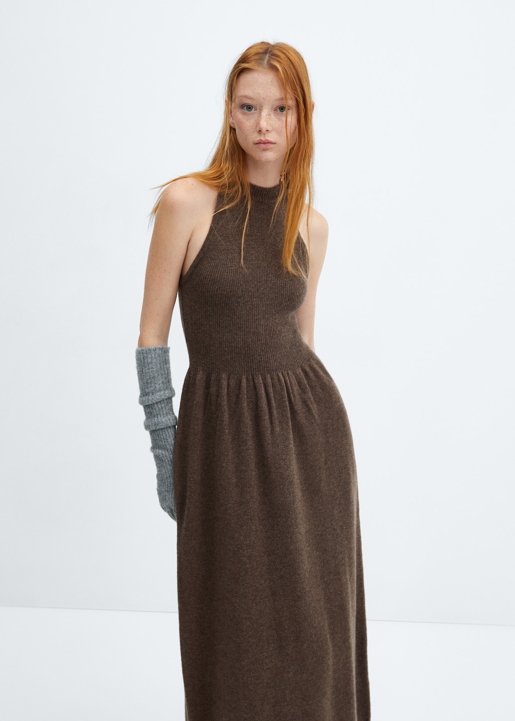 Halter-neck wool dress - Medium plane