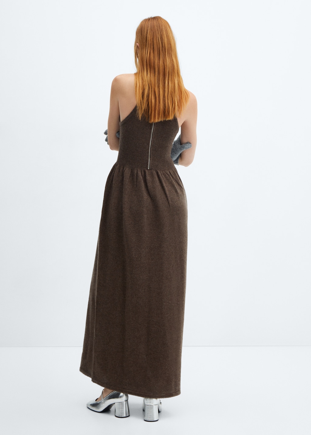 Halter-neck wool dress - Reverse of the article