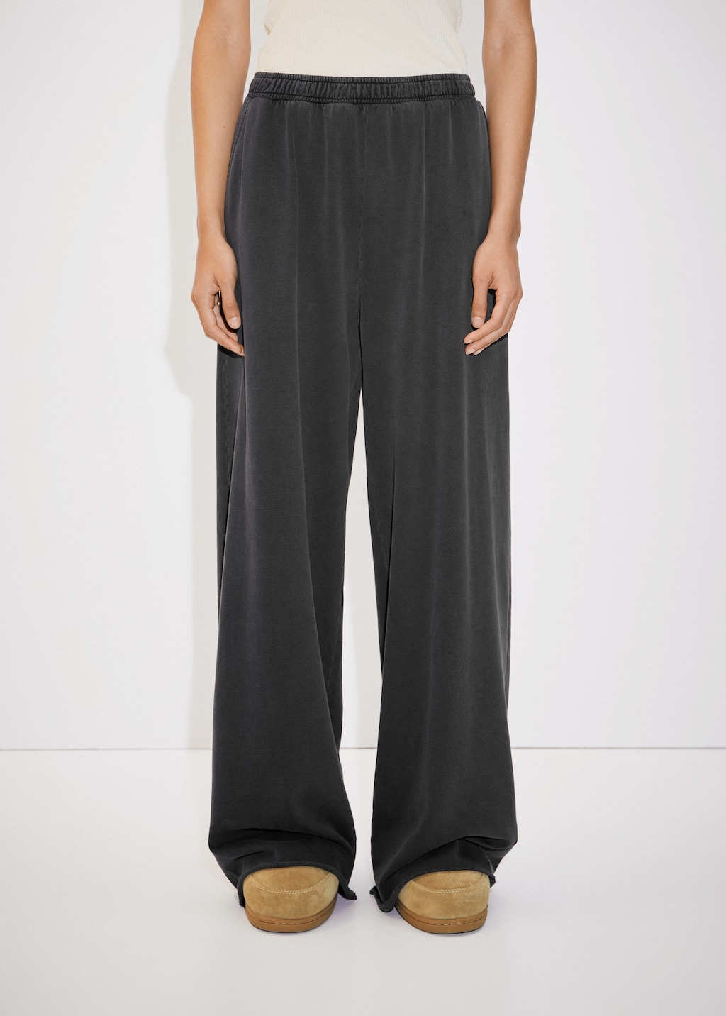 Cotton wideleg trousers - Medium plane