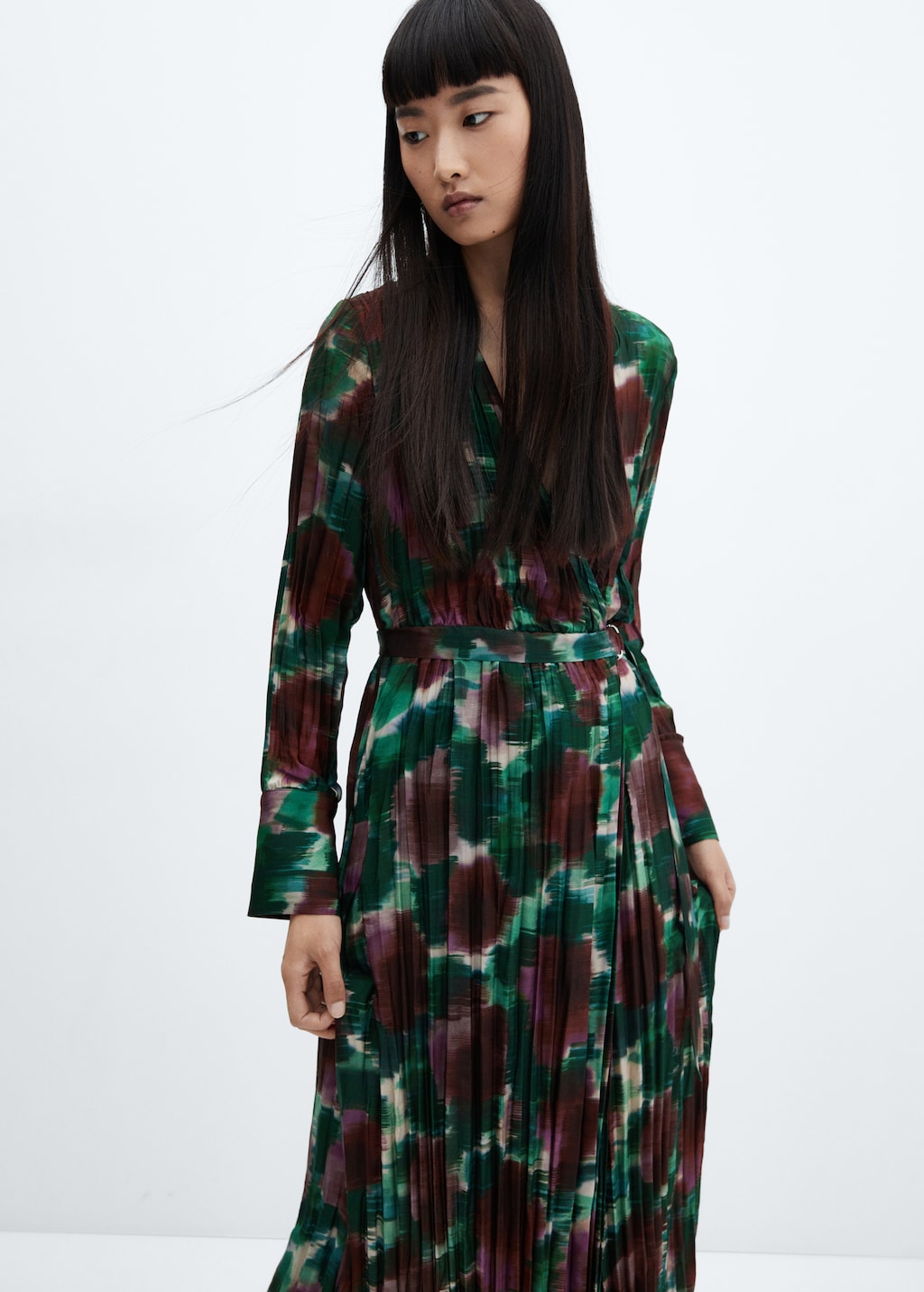 Pleated wrap dress - Medium plane