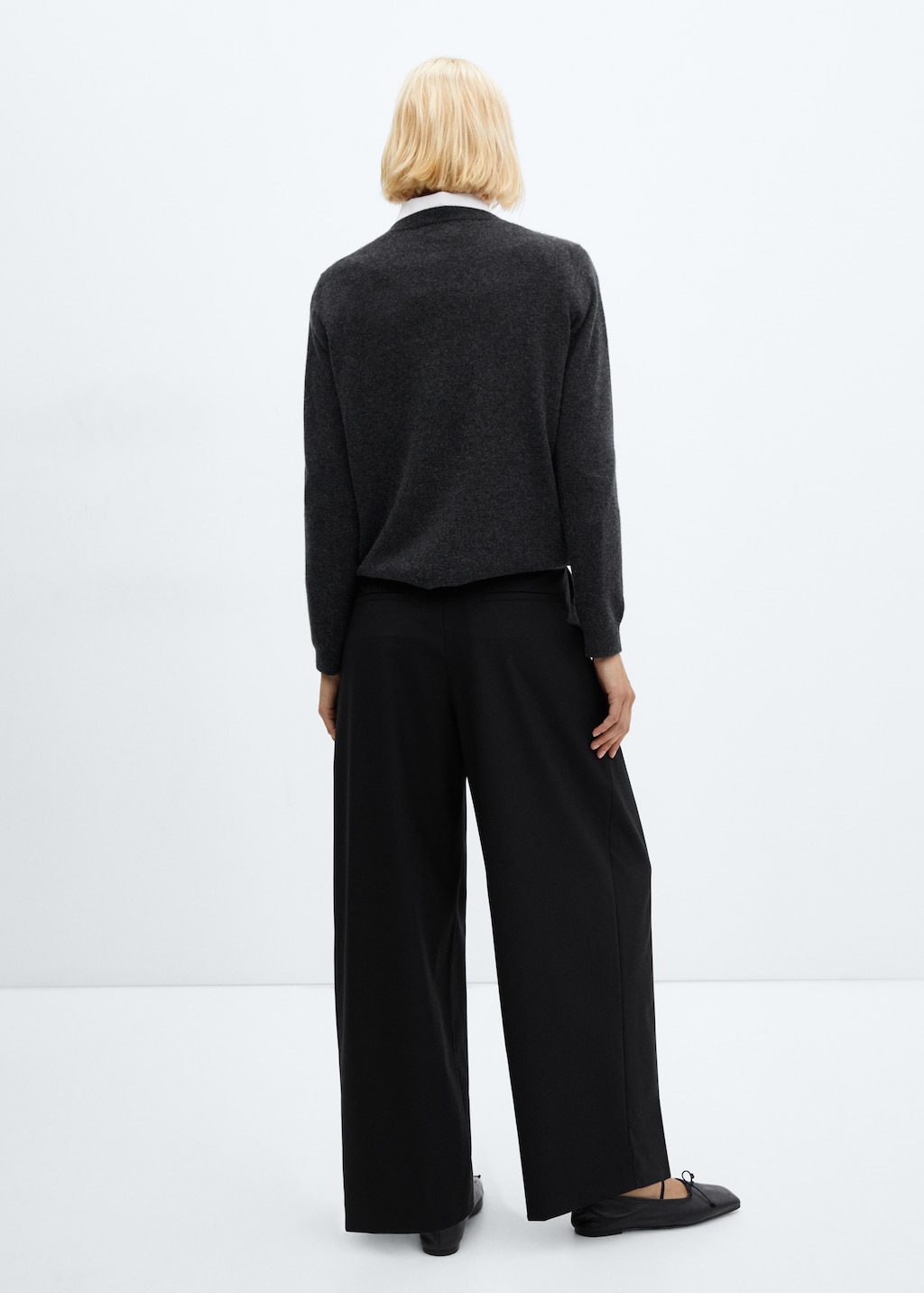 Wideleg wool pants - Reverse of the article