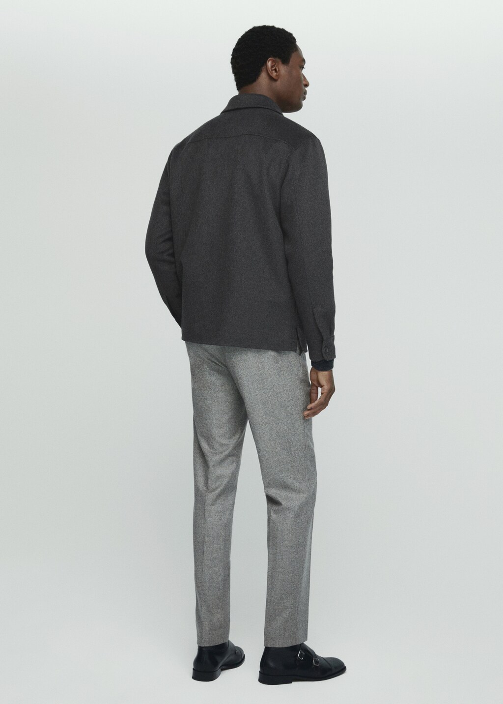 Double-faced wool overshirt with pockets - Reverse of the article