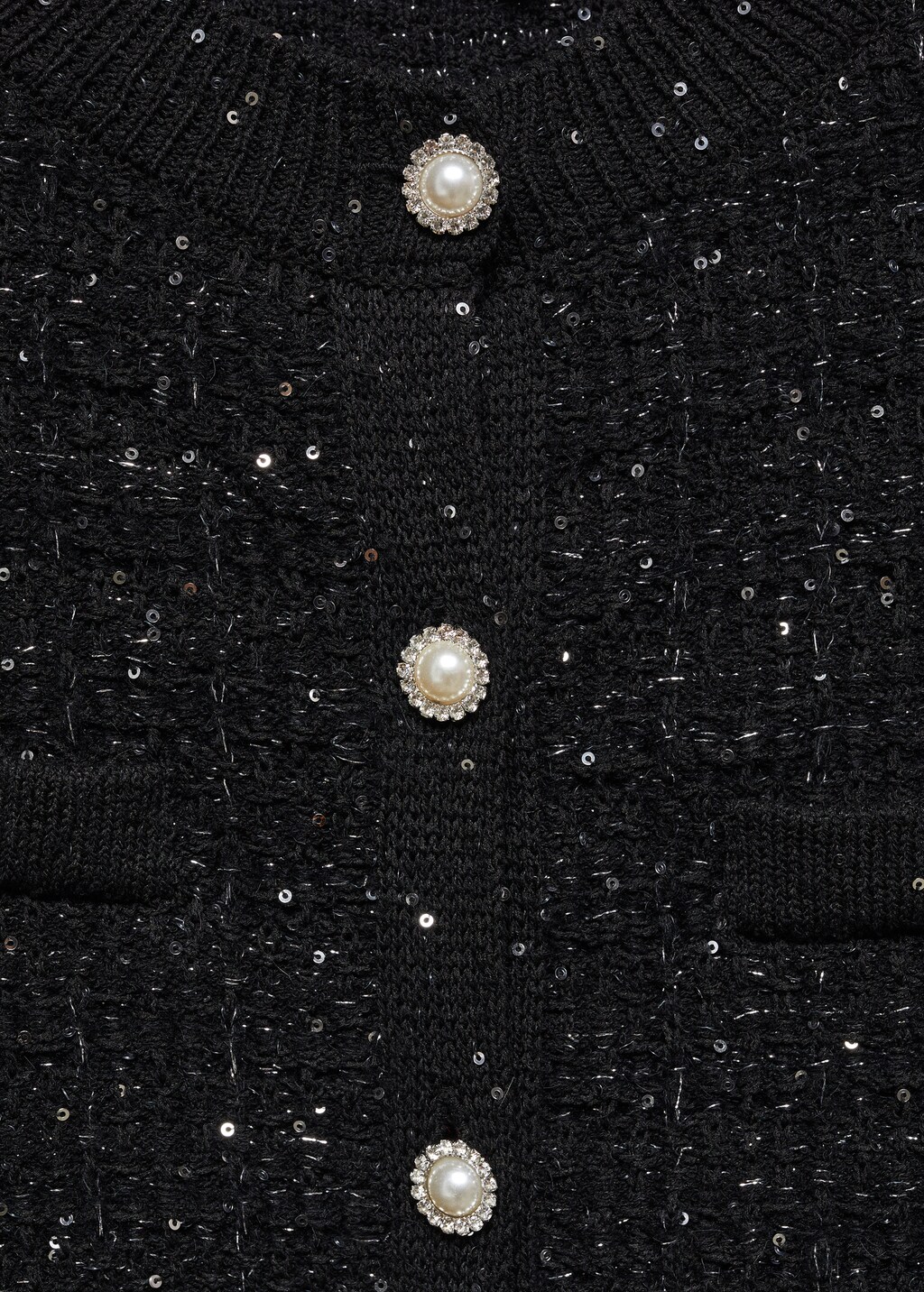 Tweed cardigan with jewel button - Details of the article 8