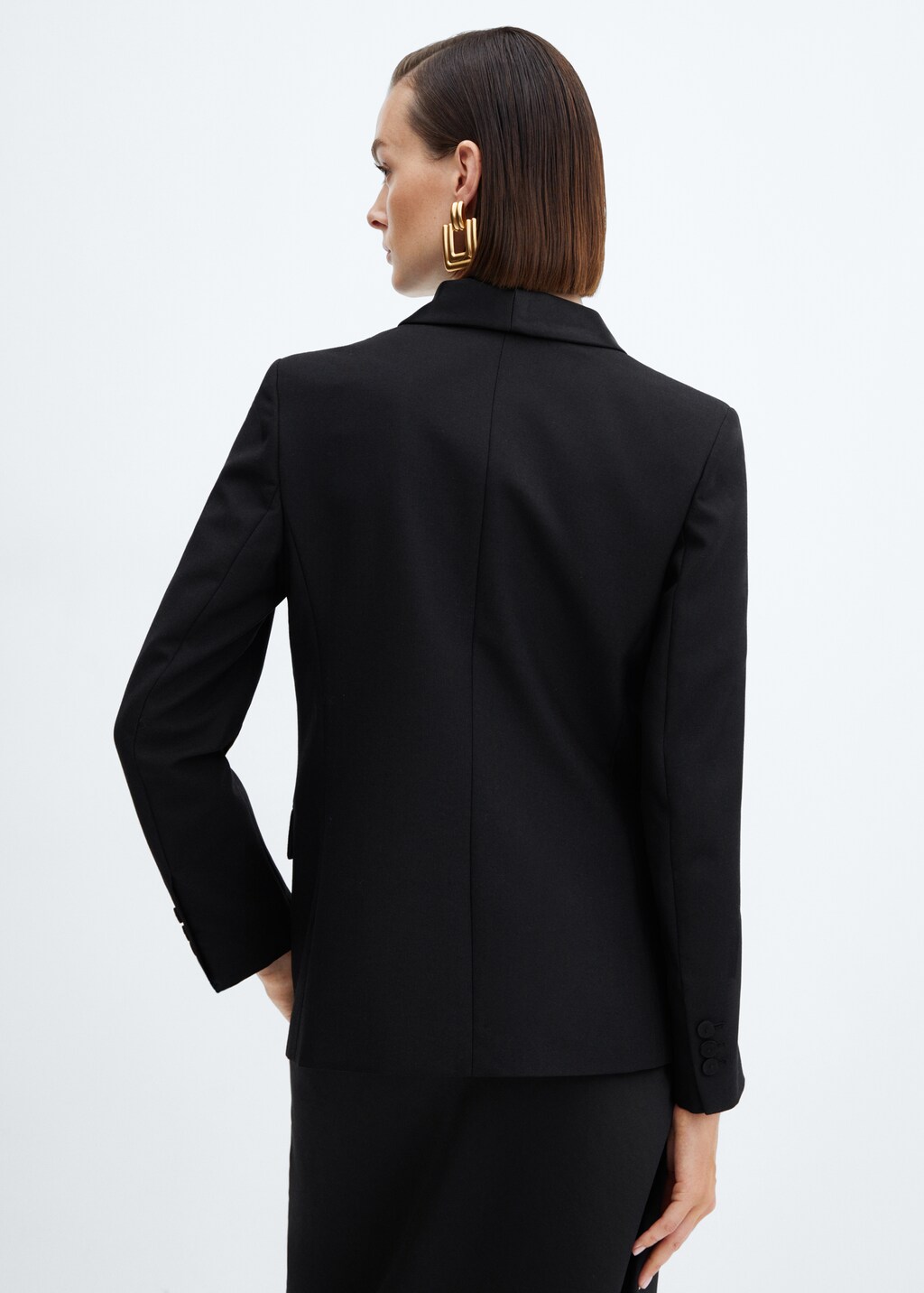 Wool jacket with satin lapels - Reverse of the article