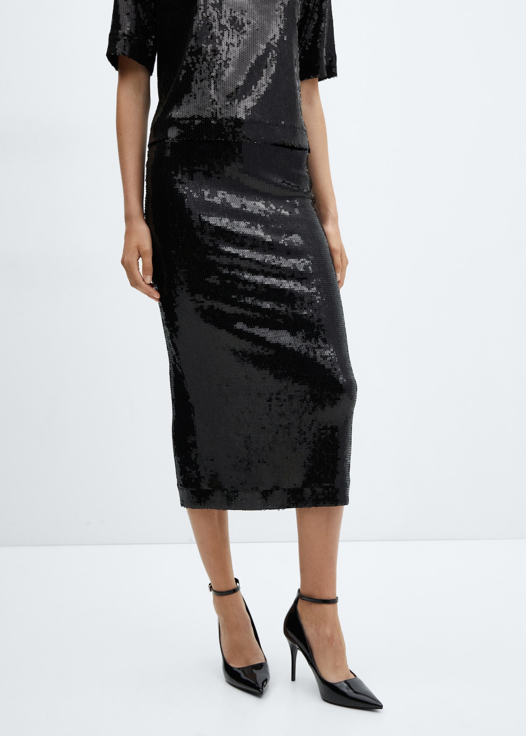 Sequin midi skirt - Medium plane