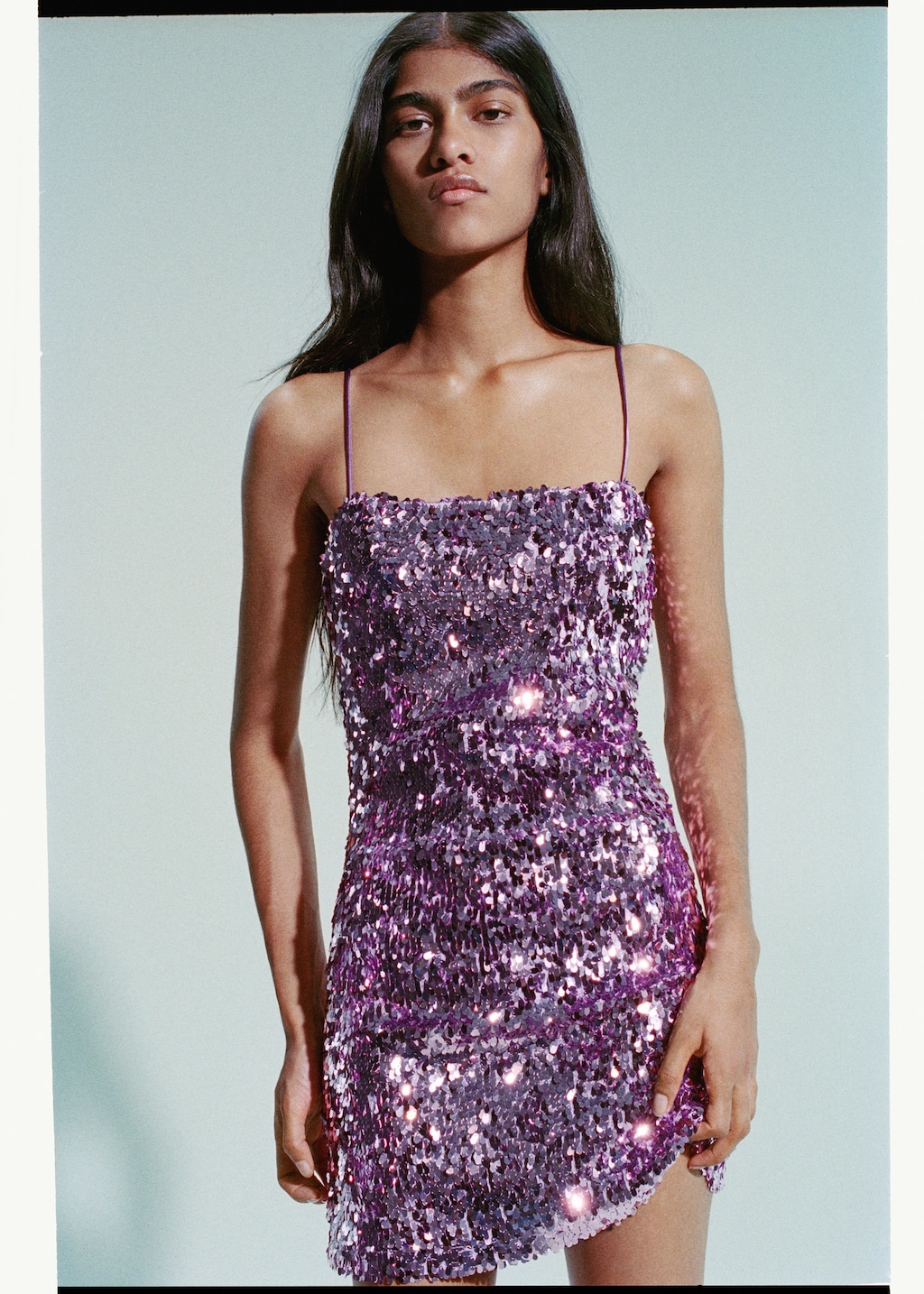 Semi-transparent short sequin dress - Details of the article 6