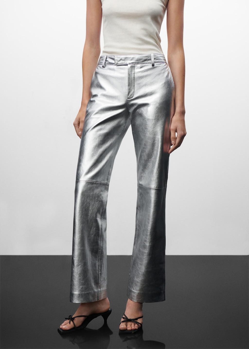 Metallic leather trousers - Medium plane