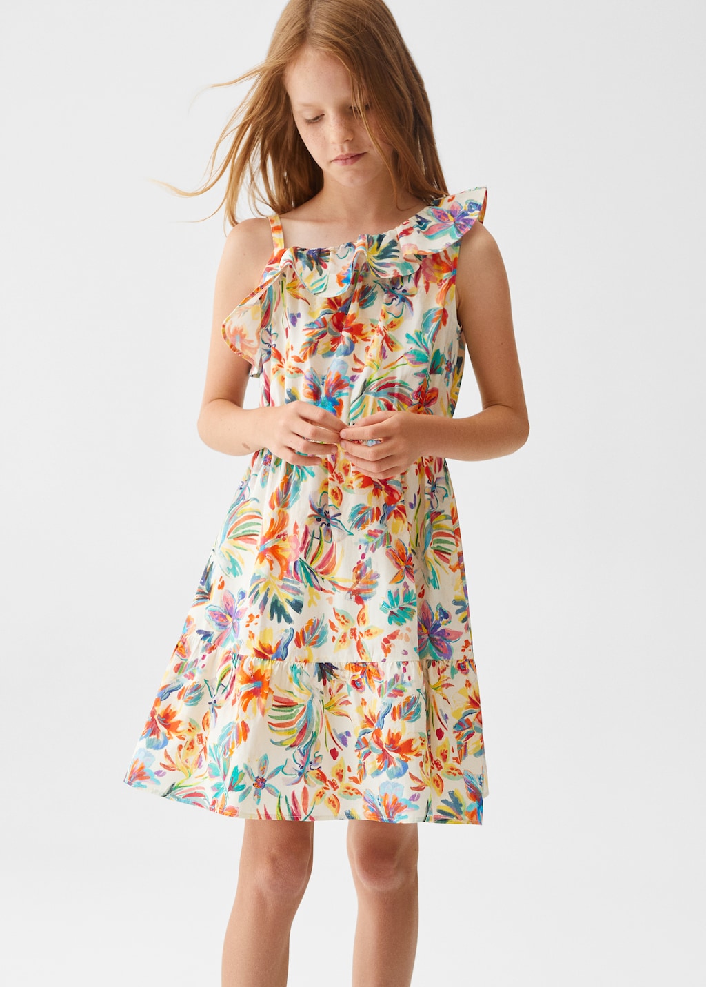 Asymmetric ruffled dress - Medium plane