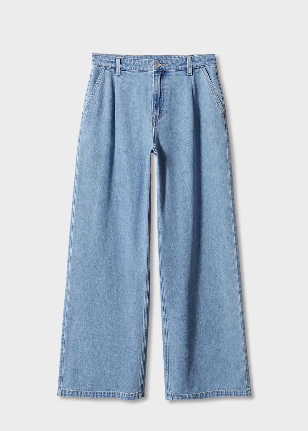 Wide-leg pleated jeans - Article without model