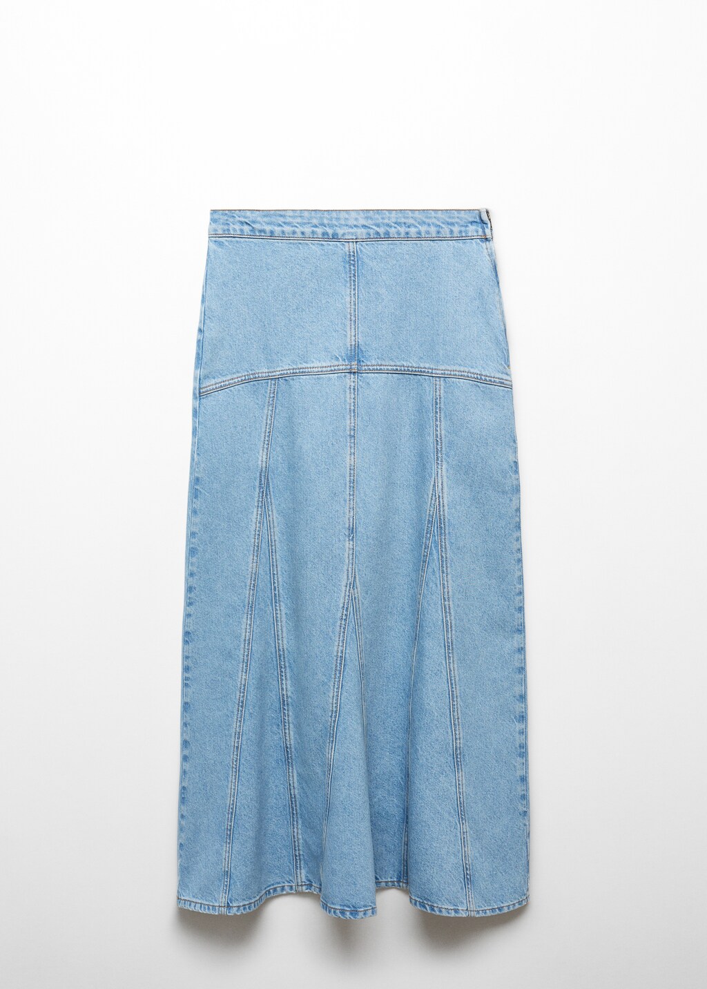 Long denim skirt with seams - Article without model