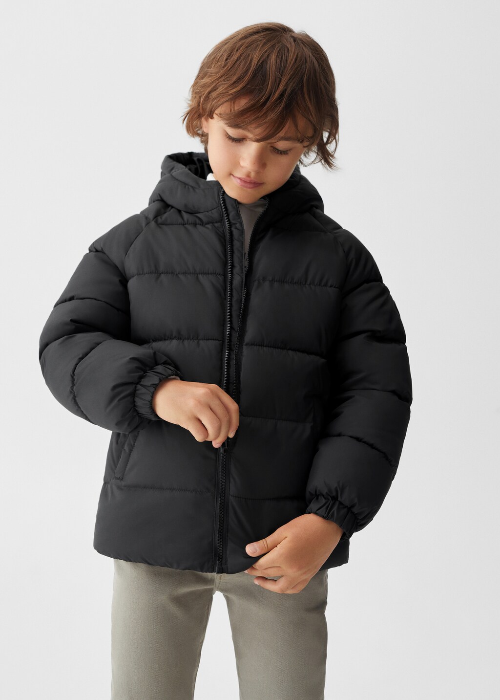 Hood quilted coat - Medium plane