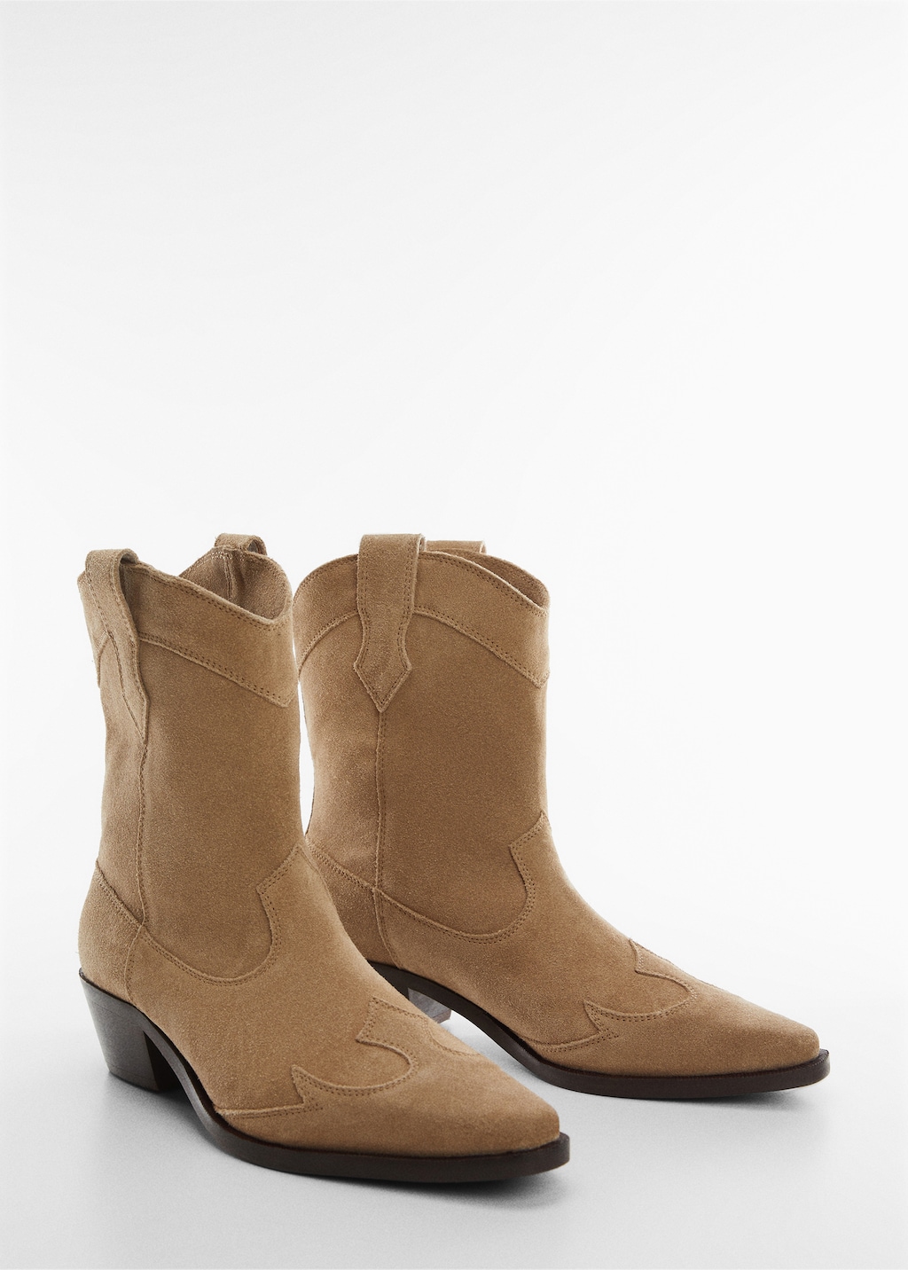 Leather cowboy ankle boots