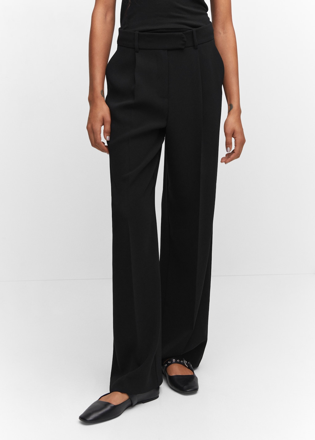 Wideleg pleated trousers - Medium plane